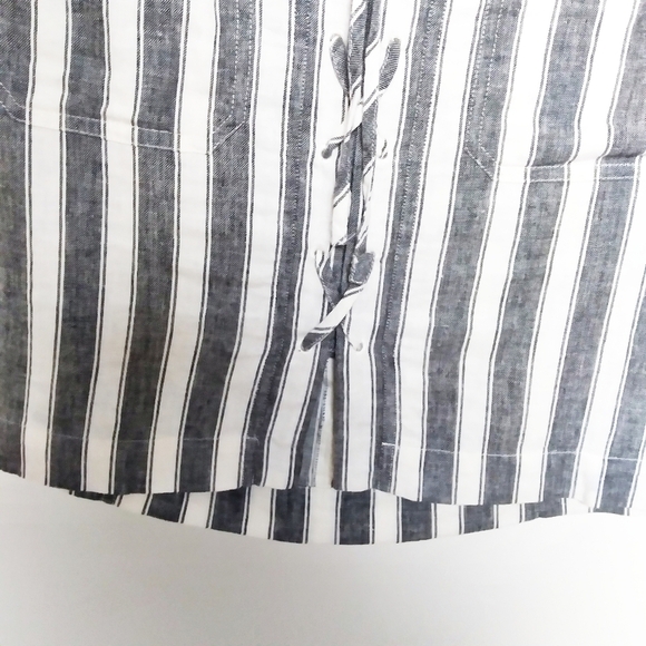 Madewell Striped Linen Blend Lace Up Skirt Size 2 - Picture 5 of 8